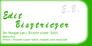 edit bisztriczer business card